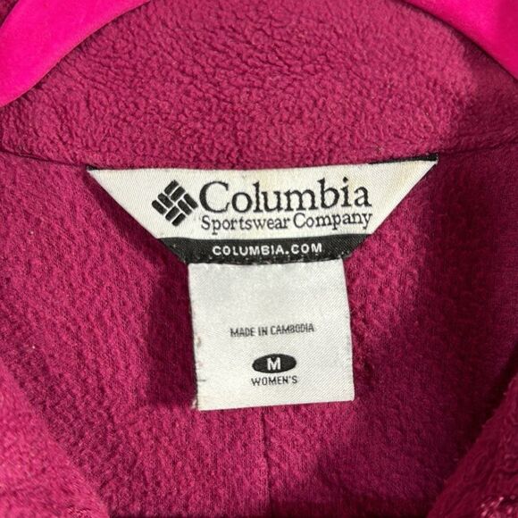 Columbia Pink Gray Fleece Full Zip Outdoor Trail Jacket Womens M Gorpcore Hiking - Picture 5 of 15